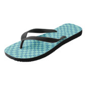 Tongs Chèques déroutés Retro Blue Pastel À damiers (Incliné)