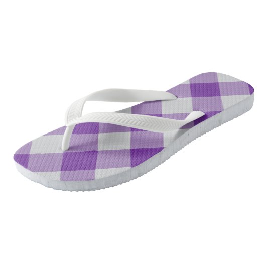 Tongs Chèques violets et blancs Cool Motif classique (Incliné)