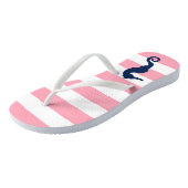 Tongs Cheval bleu sur les traces roses (Incliné)