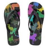 Tongs Chevaux d'arc-en-ciel - "pointillé au sujet des (Semelle)