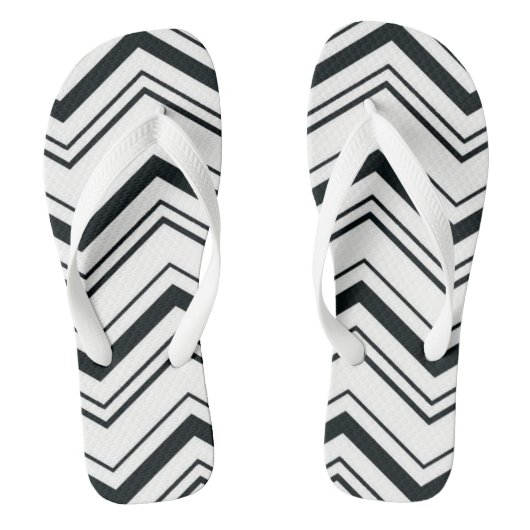 Tongs Chevron blanc et noir (Semelle)