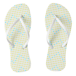 Tongs Chevron Points ZigZag FlipFlops Jaunes Aqua