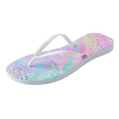 Tongs Chic Girly Rainbow Shimmer Empreinte de léopard (Incliné)