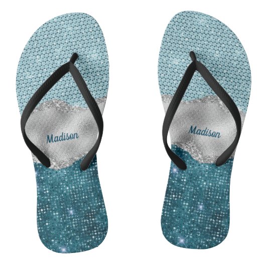 Tongs Chic girly turquoise menthe vert parties scintilla (Semelle)