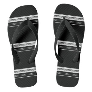 Tongs Chic noir rayé