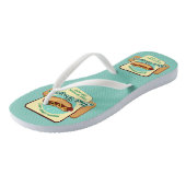 Tongs Chien chaud de texte personnalisé (Incliné)