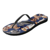 Tongs Chien Chien Chien bleu de la marine Design Motif (Incliné)