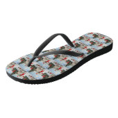 Tongs Chien de caniche à Noël de neige (Incliné)