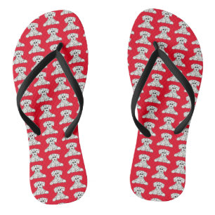 Tongs Chien en dalmate dessin simple noir