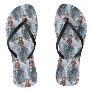 Tongs Chien maltais équitation moto Noël