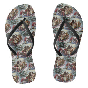 Tongs Chien Saint-Bernard Noël Festif