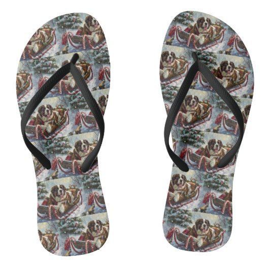 Tongs Chien Saint-Bernard Noël Festif (Semelle)