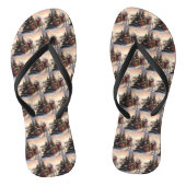 Tongs Chien Samoyé à Noël de neige (Semelle)