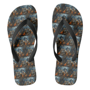 Tongs Chien-taureau Halloween nuit Chien de nuit plaisir