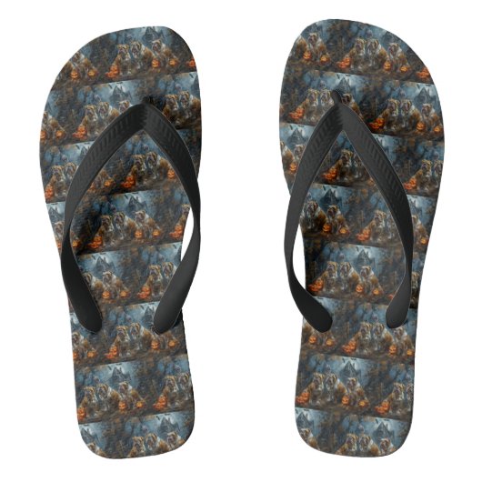 Tongs Chien-taureau Halloween nuit Chien de nuit plaisir (Semelle)