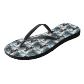 Tongs Chien Weimaraner à Noël de neige (Incliné)