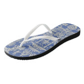 Tongs Chinoiserie bleue et blanche (Incliné)