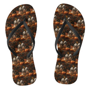 Tongs chiot Afghan Hound Automne Délice Citrouille