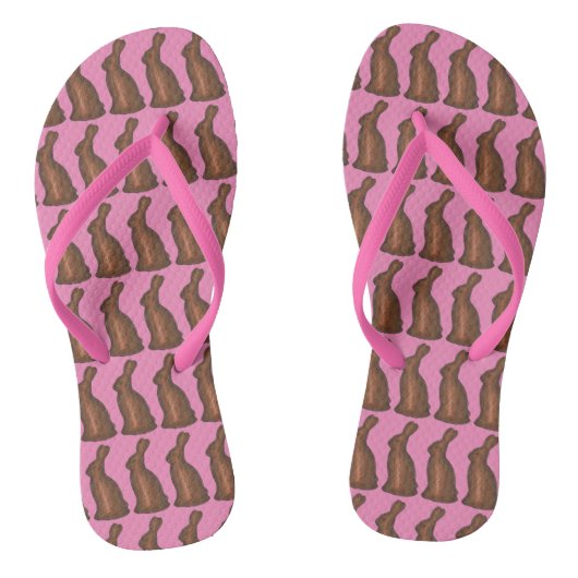 Tongs Chocolat Lapin Lapin Pâques Panier Candy (Semelle)