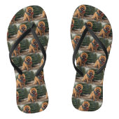 Tongs Chow Chow Chien de Noël en neige (Semelle)