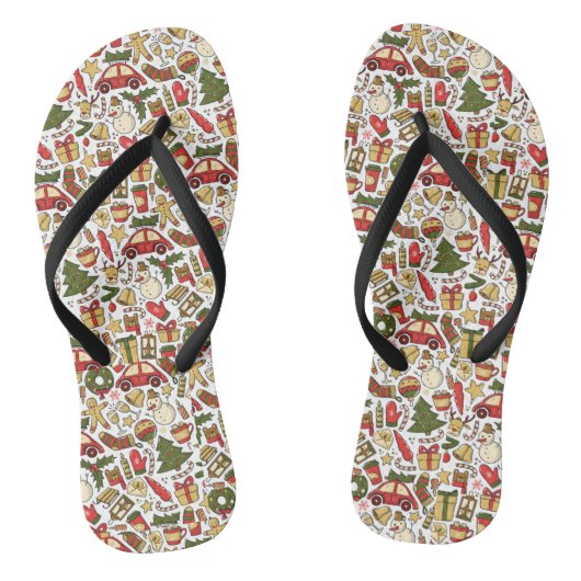 Tongs Christmas Doodle Pair of Flip Flops (Semelle)