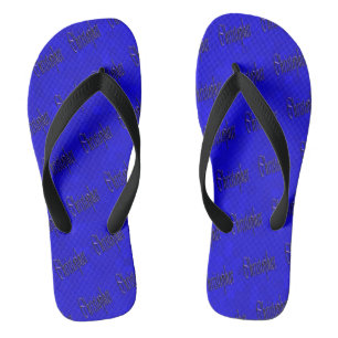 Tongs Christopher, Nom, Logo, Sur Mosaïque Bleue