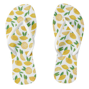 Tongs Citron Méditerranéen motif
