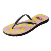 Tongs Citron Motif d'été Première citronnelle rose jaune (Incliné)