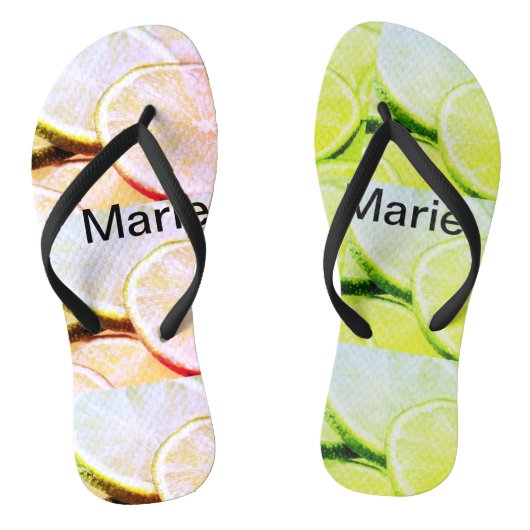 Tongs Citron vert jaune simple ajouter un nom minimal pe (Semelle)