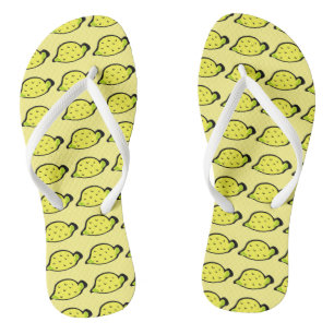 Tongs Citrons de dessin Motif Jaune