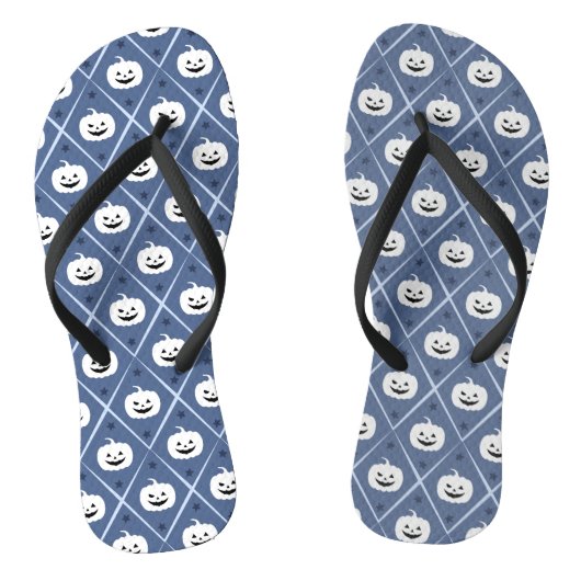 Tongs Citrouille Halloween Motif sans couture (Semelle)