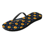 Tongs Citrouille Halloween Motif sans couture (Incliné)