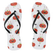 Tongs Citrouilles d'halloween mignonnes, araignée et mot (Semelle)