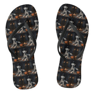 Tongs Citrouilles Great Dane Halloween Épouvantable Flip