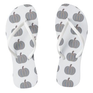 Tongs Citrouilles Grises Garniture Orange FlipFlops d'Au