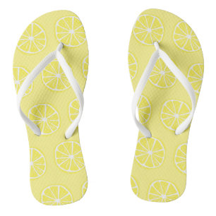 Tongs Citrus Citrus Motif Jaune Blanc
