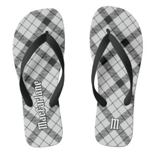 Tongs Clan MacFarlane Tartan noir et blanc