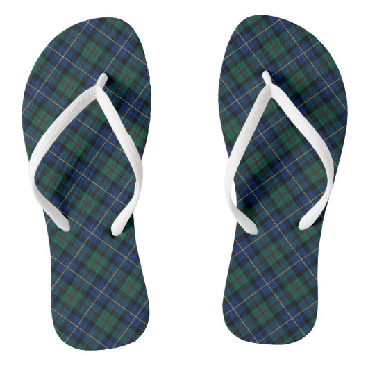 Tongs Clan MacLeod de Skye Tartan bleu et vert plaid (Semelle)