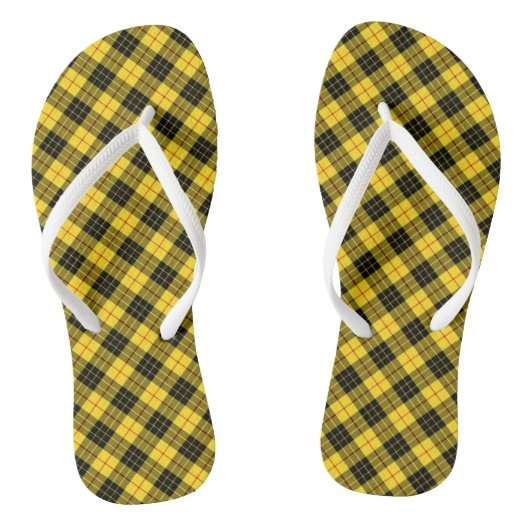 Tongs Clan MacLeod Tartan Jaune et Noir Plaid (Semelle)