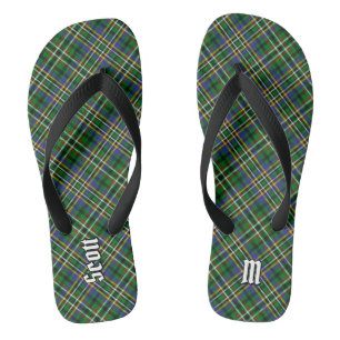 Tongs Clan Scott Green Tartan Flip Flops