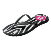 Tongs Classic Zebra Stripes Bright Pink Monogram (Incliné)