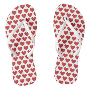 Tongs Classique Chic Rouge Coeur Motif Flip Flops