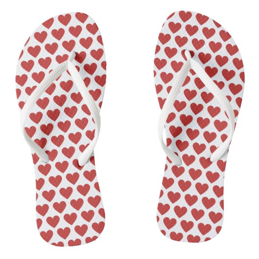 Tongs Classique Chic Rouge Coeur Motif Flip Flops (Semelle)