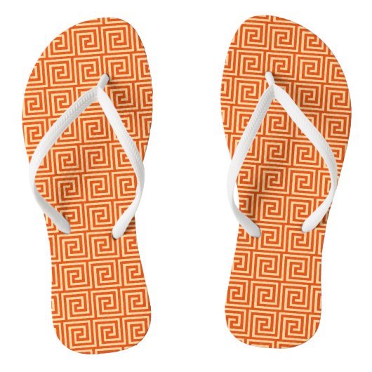 Tongs Clé grecque, mandarine orange (Semelle)