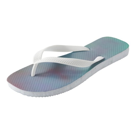 Tongs Cloud gris turquoise et violet abstrait (Incliné)