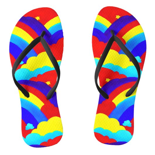 Tongs Clouds arc-en-ciel colorés Enfants Motif (Semelle)