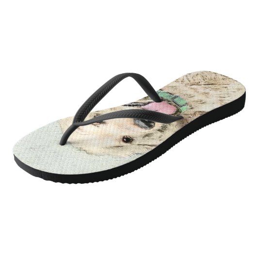 Tongs Cocker Spaniel Buff Peinture - Art Chien original (Incliné)