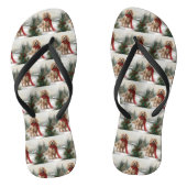 Tongs Cocker Spaniel Chien dans Noël de neige (Semelle)
