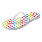 Tongs Coeur arc-en-ciel coloré (Incliné)