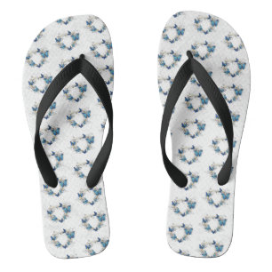 Tongs Coeur bijoux avec papillons Morpho